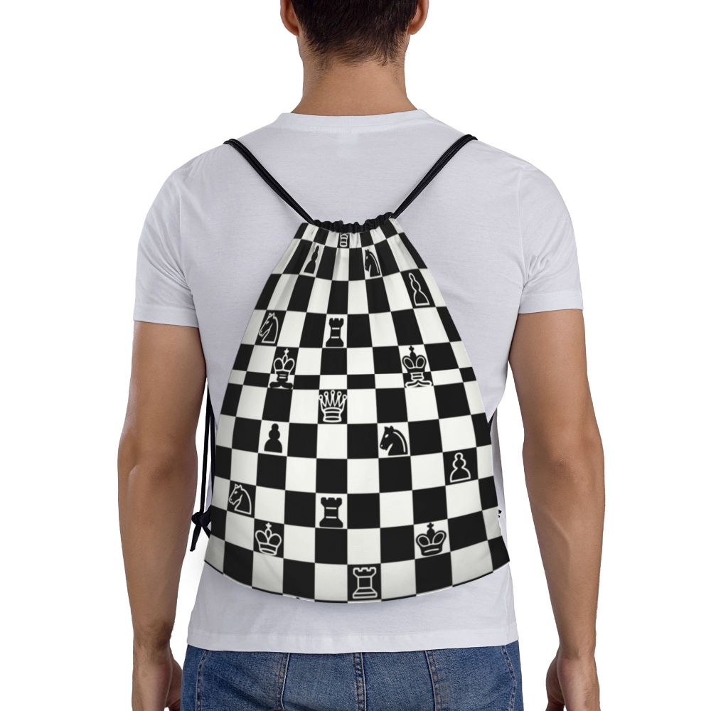 Custom Fashion Chess Drawstring Bags