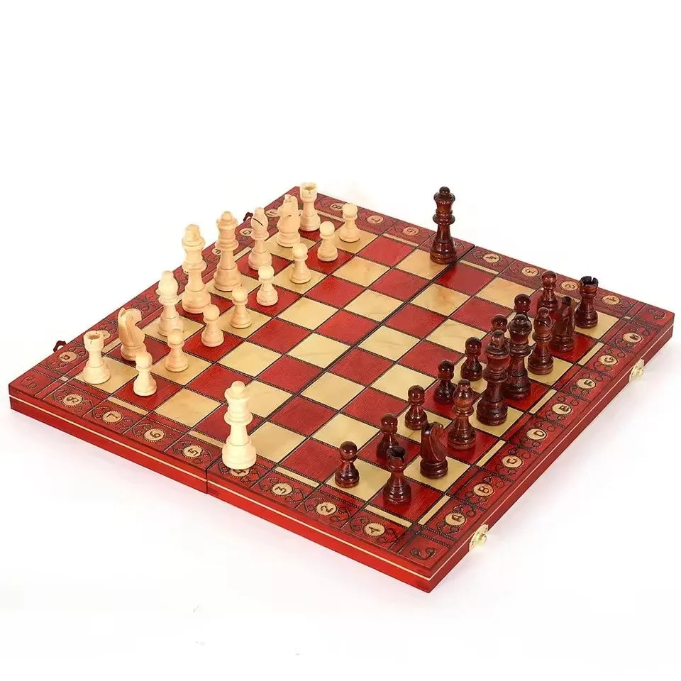 Folding Wooden Portable Chess Game Board Wooden Chess Board