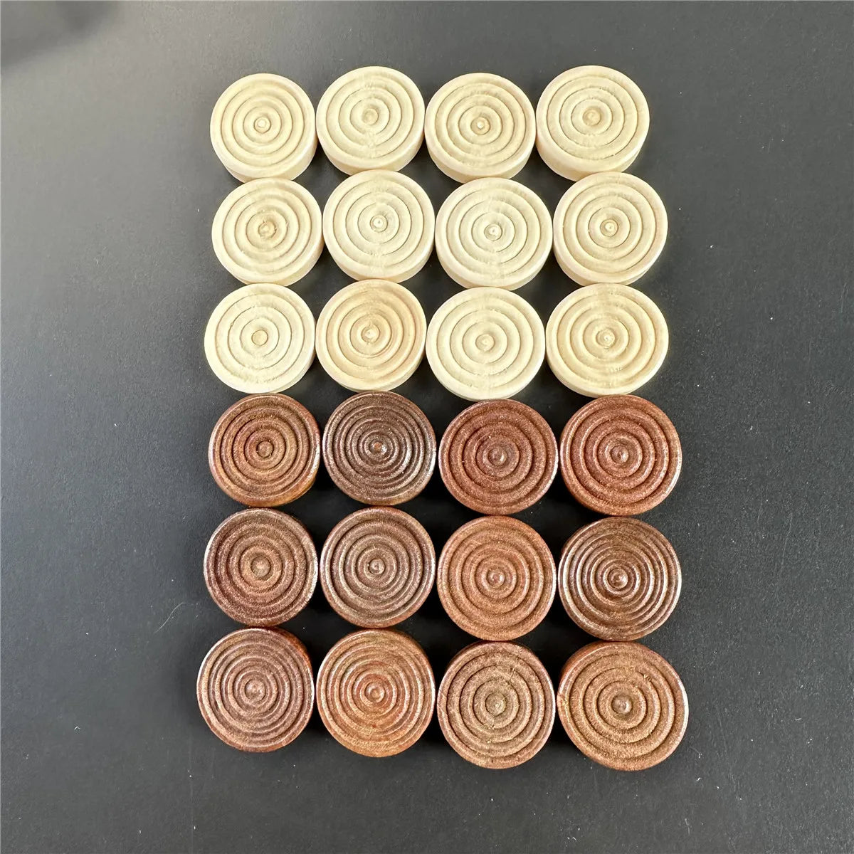 24 Pcs1 Set Of 2.5cm/0.98inch Round Wooden Checkers Round International Checkers Pieces