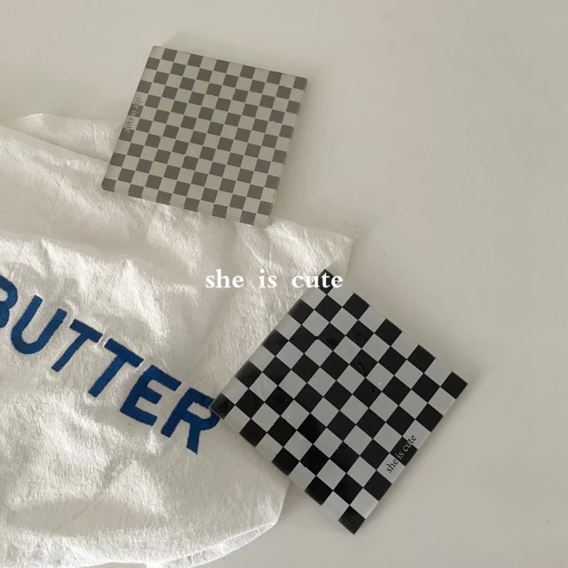 Square Checkerboard Grid Coasters Creative Acrylic Waterproof Anti-scald Mats