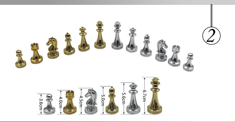 Easytoday Metal Glossy Golden And Silver Chess