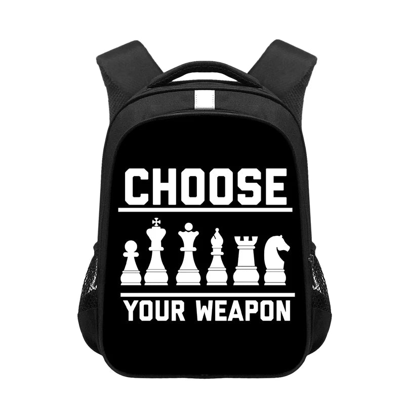 Chess Player Game Print Backpack for Teenager Cute Chess