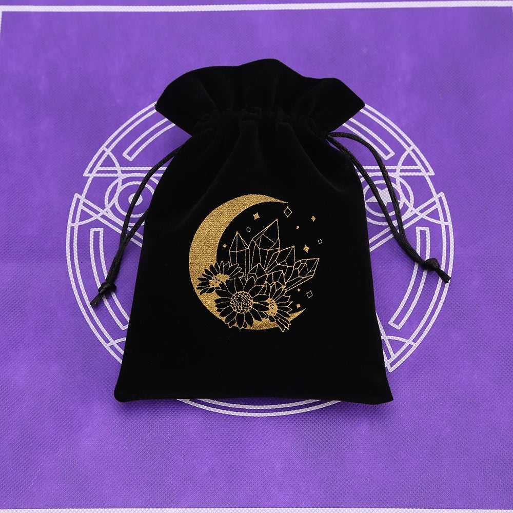 1pcs Black Velvet Tarot Storage Bag Mini Drawstring Package
