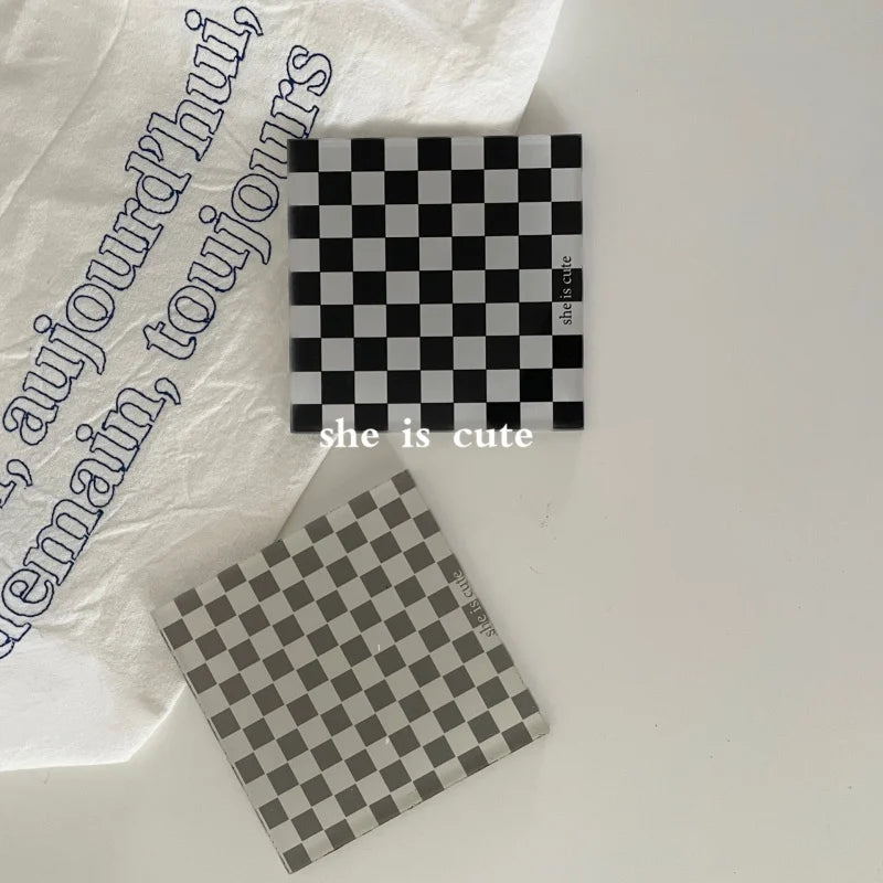 Square Checkerboard Grid Coasters Creative Acrylic Waterproof Anti-scald Mats