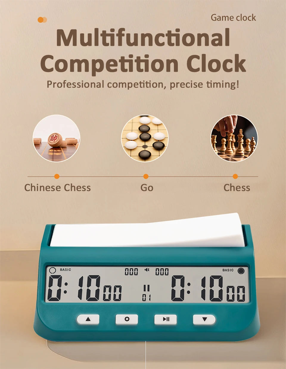Professional Board Game Timer Count Up Down Competition Hour Meter