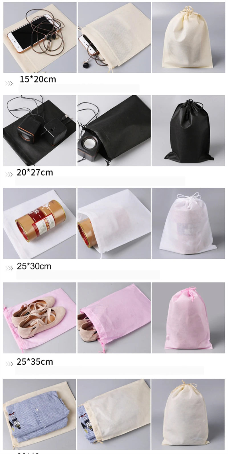 StoBag Non-woven Drawstring Bags Shoe Clothes Storage Fabric Portable
