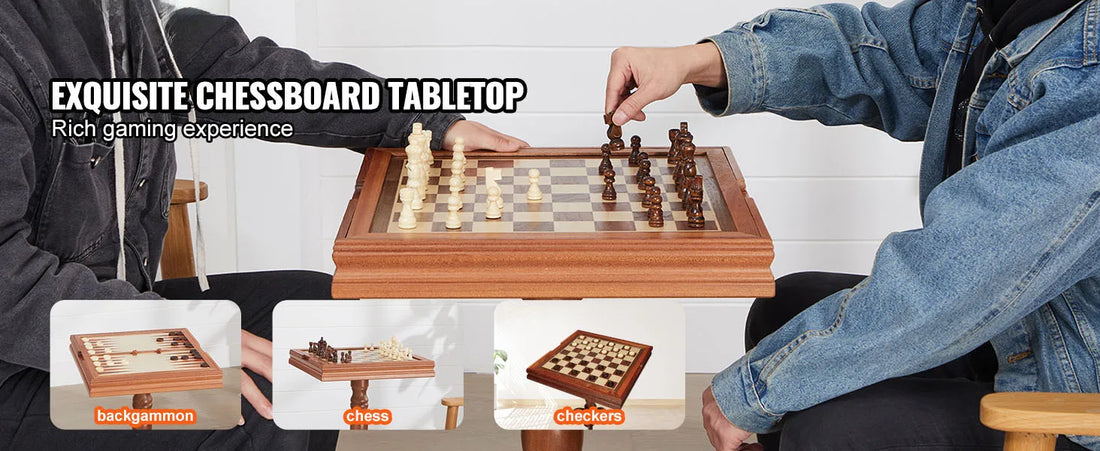 Premium Wooden Chess Table Deluxe Combo Game Table Furniture Set