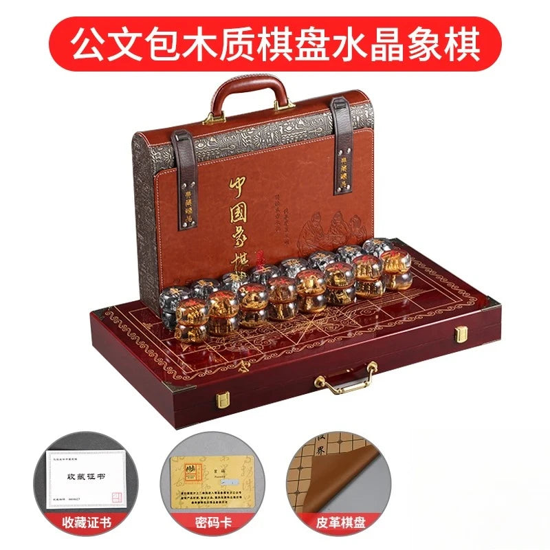 Crystal Chess Large Set High-end with Chessboard Creative Durable Gift