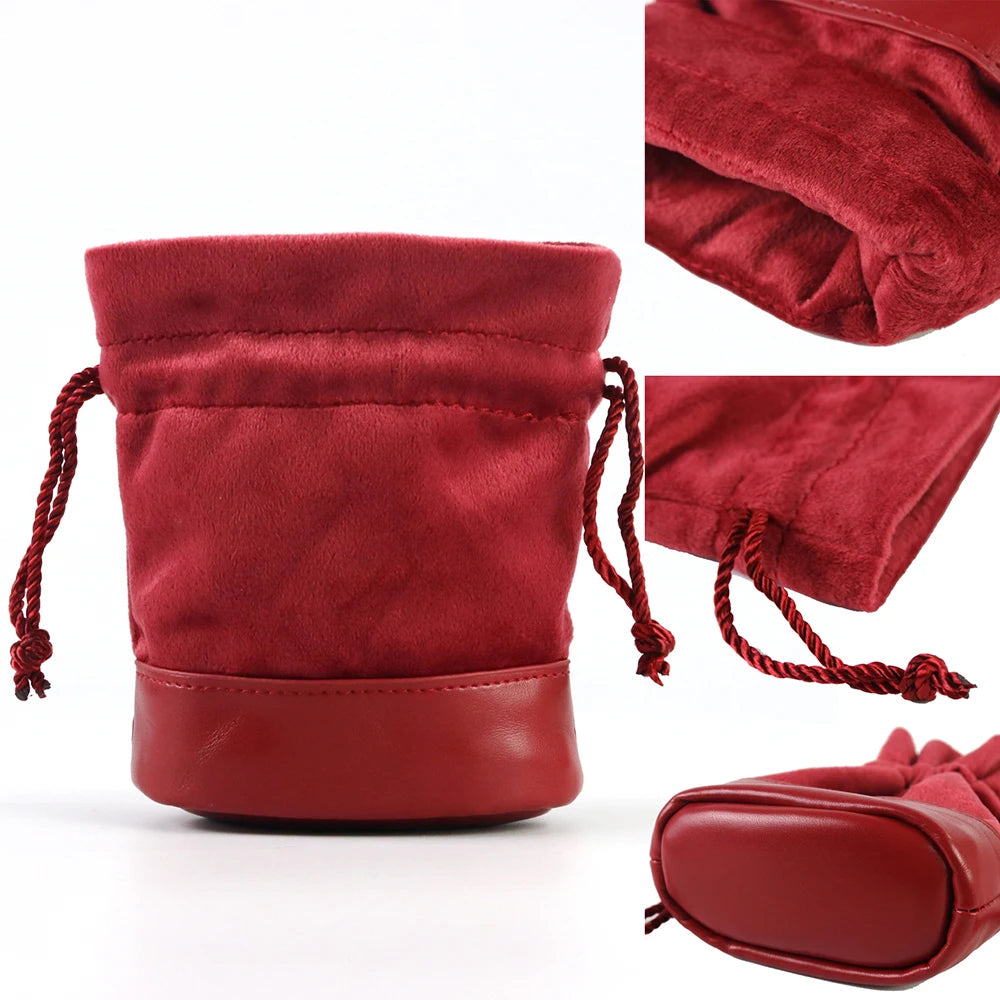 Red Dice Bag with PU Leather+Velvet Splicing Design