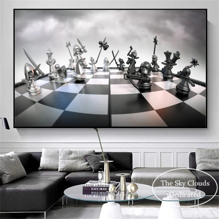 Funny Chess Canvas Painting Poster HD Printing Modern Wall Art