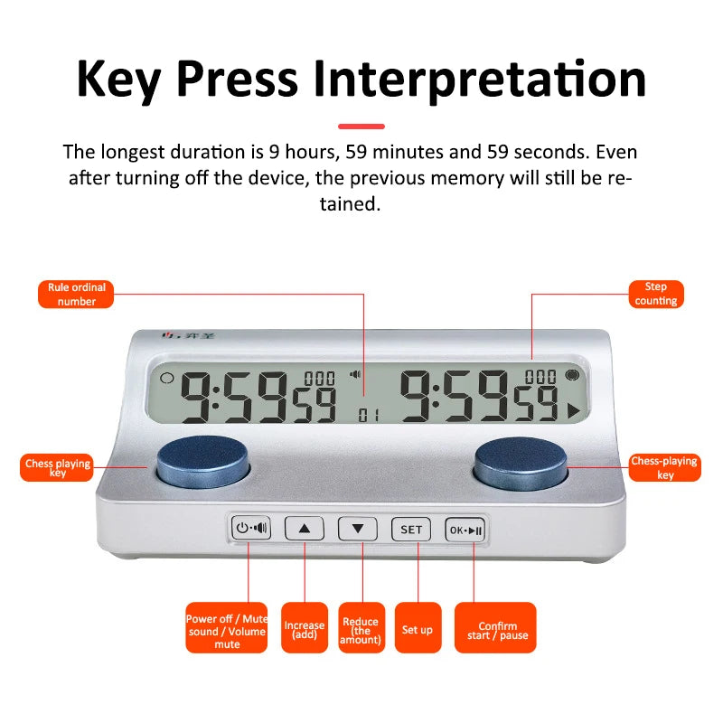 Multipurpose Professional Chess Clock Digital Chess Timer