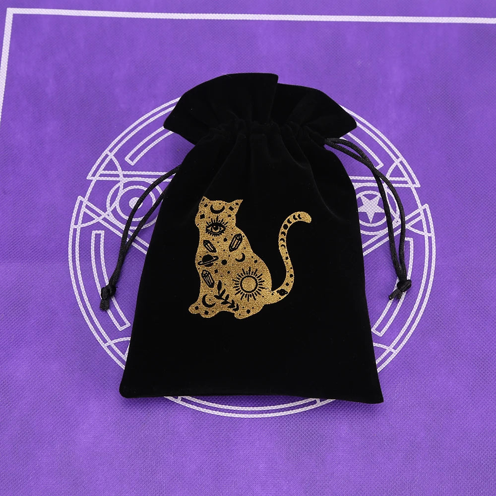 1pcs Black Velvet Tarot Storage Bag Mini Drawstring Package