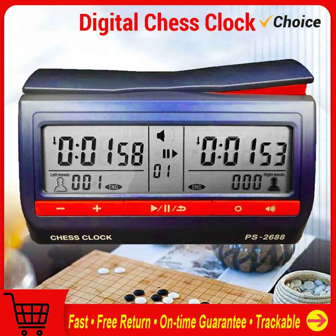 Digital Chess Clock LCD Screen ABS International Checkers Timer