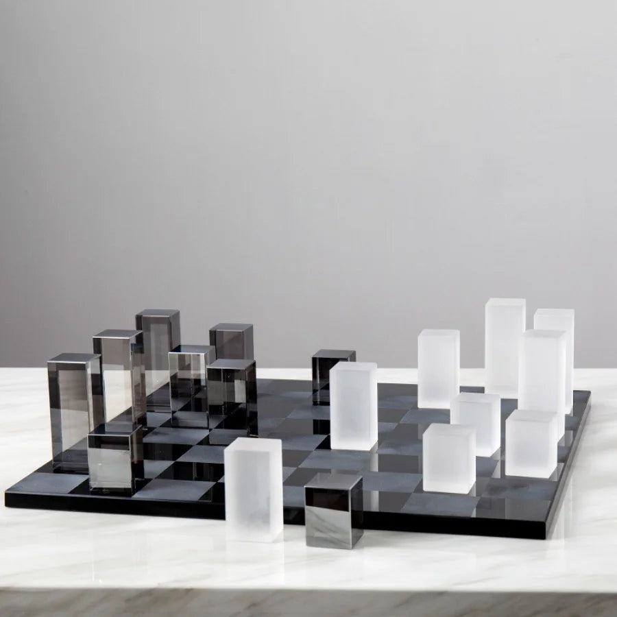 K9 Crystal Desktop Ornaments Home Decor Professional Retro Marble Chess