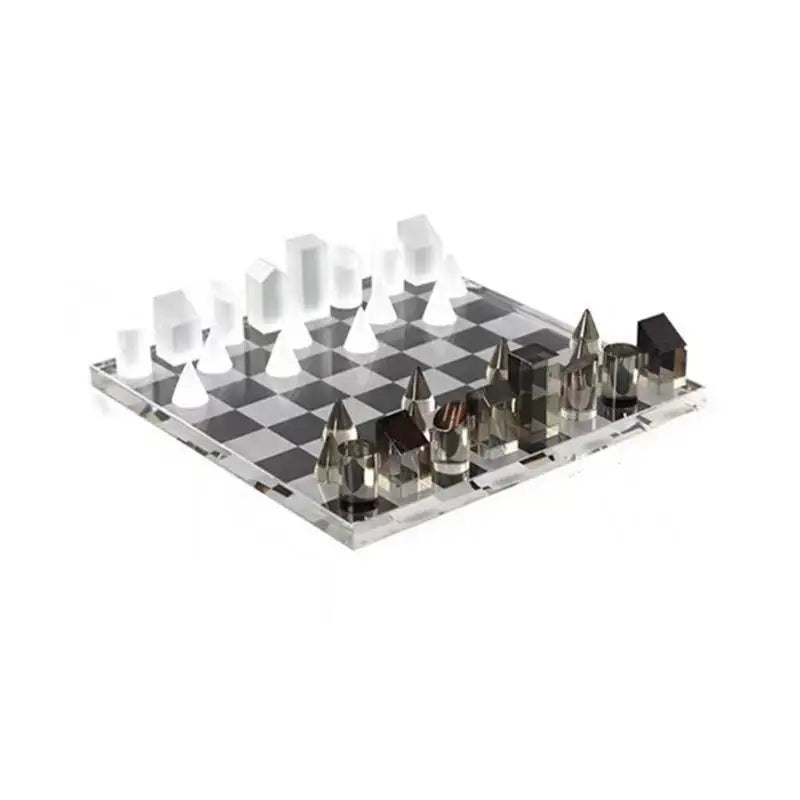 Square Decorative Figurines Geometric Crystal Chess