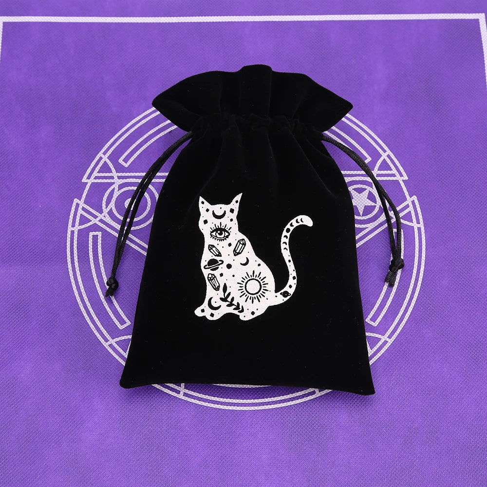 1pcs Black Velvet Tarot Storage Bag Mini Drawstring Package