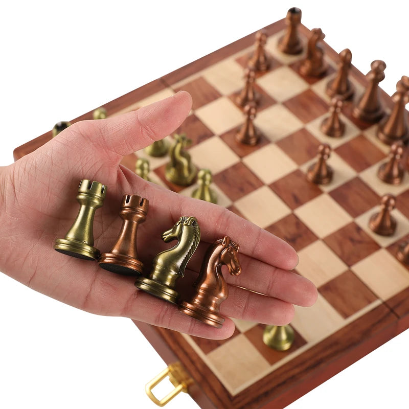 High-quality chess 30cm/11.8inch bronze and red copper alloy pieces