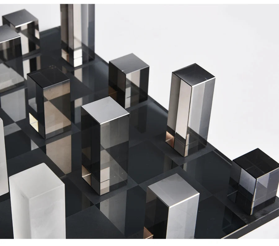 K9 Crystal Desktop Ornaments Home Decor Professional Retro Marble Chess