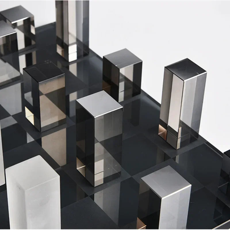 K9 Crystal Desktop Ornaments Home Decor Professional Retro Marble Chess