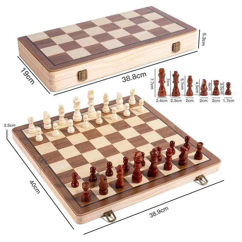 Upgraded Magnetic Chess Set, 15" Tournament Staunton Wooden Chess