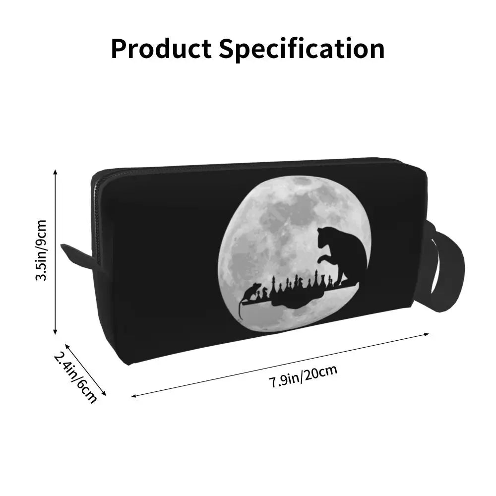 Custom Fashion Chess Toiletry Bag for Women Chessboard