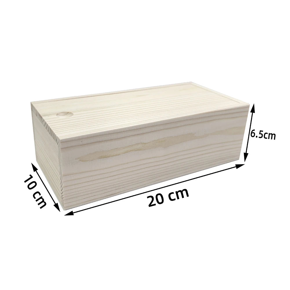Pine Pull-out Box Sliding Cover Wooden Box