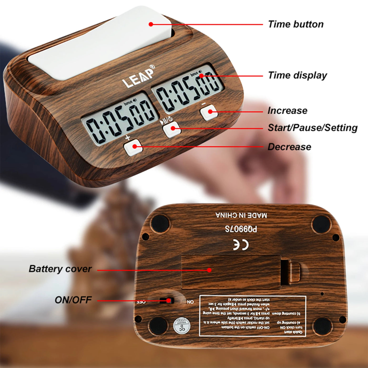 3-in-1 Magnetic Game Set Mid-Range Digital Chess Clock