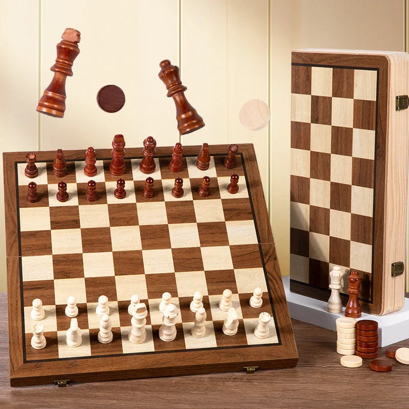 Upgraded Magnetic Chess Set, 15" Tournament Staunton Wooden Chess