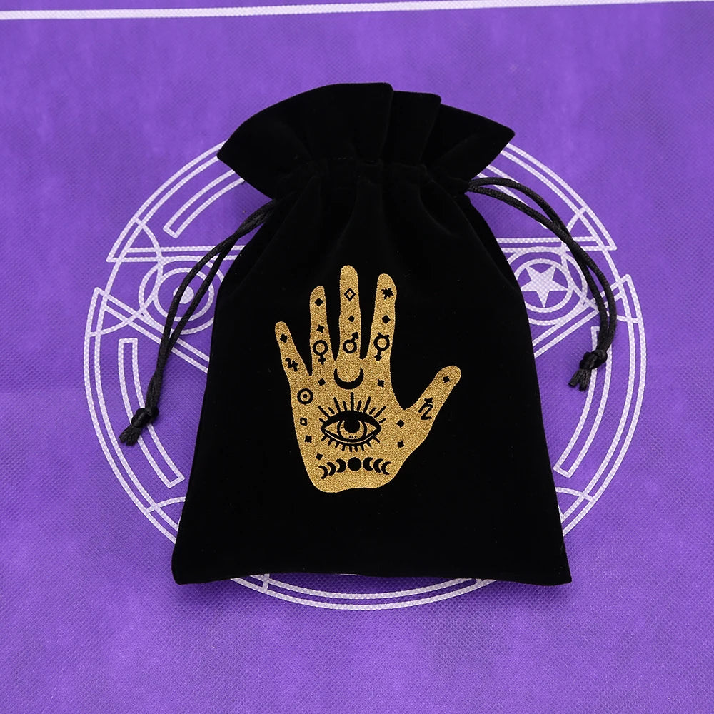 1pcs Black Velvet Tarot Storage Bag Mini Drawstring Package
