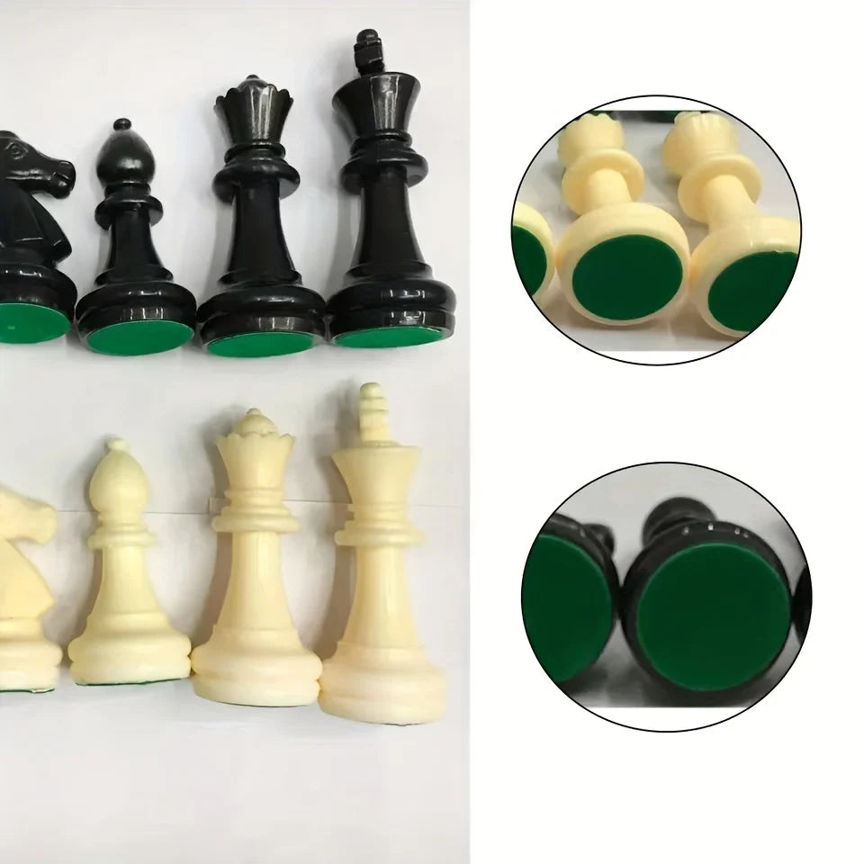 Tournament Size Plastic Chess Pieces Set 9.7cm King