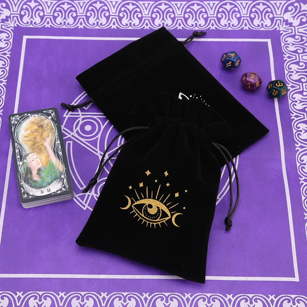 1pcs Black Velvet Tarot Storage Bag Mini Drawstring Package