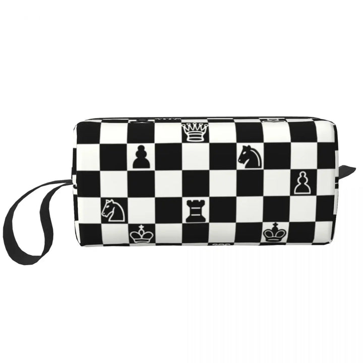 Custom Fashion Chess Toiletry Bag for Women Chessboard