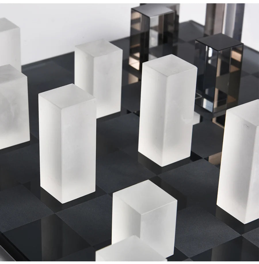 K9 Crystal Desktop Ornaments Home Decor Professional Retro Marble Chess