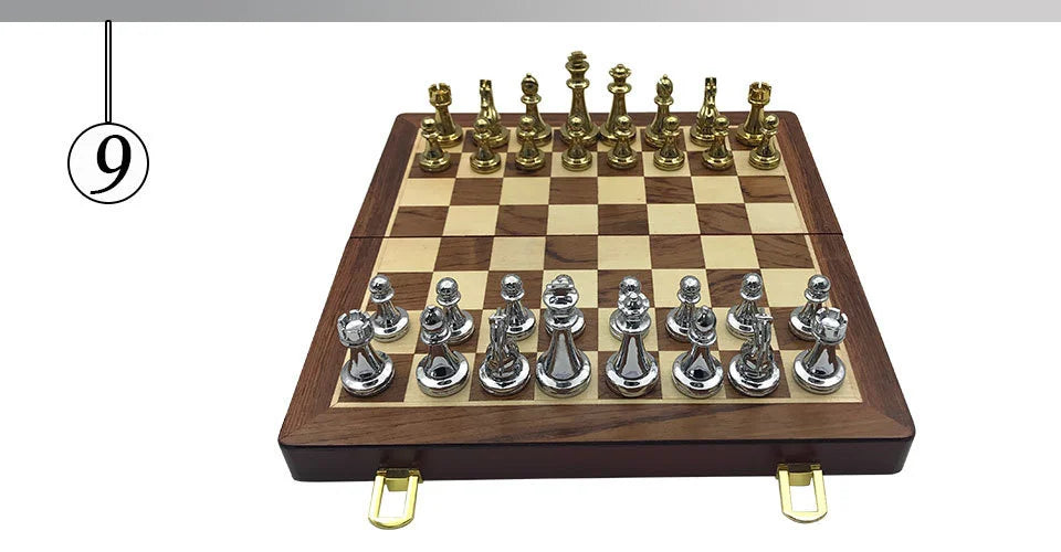 Easytoday Metal Glossy Golden And Silver Chess