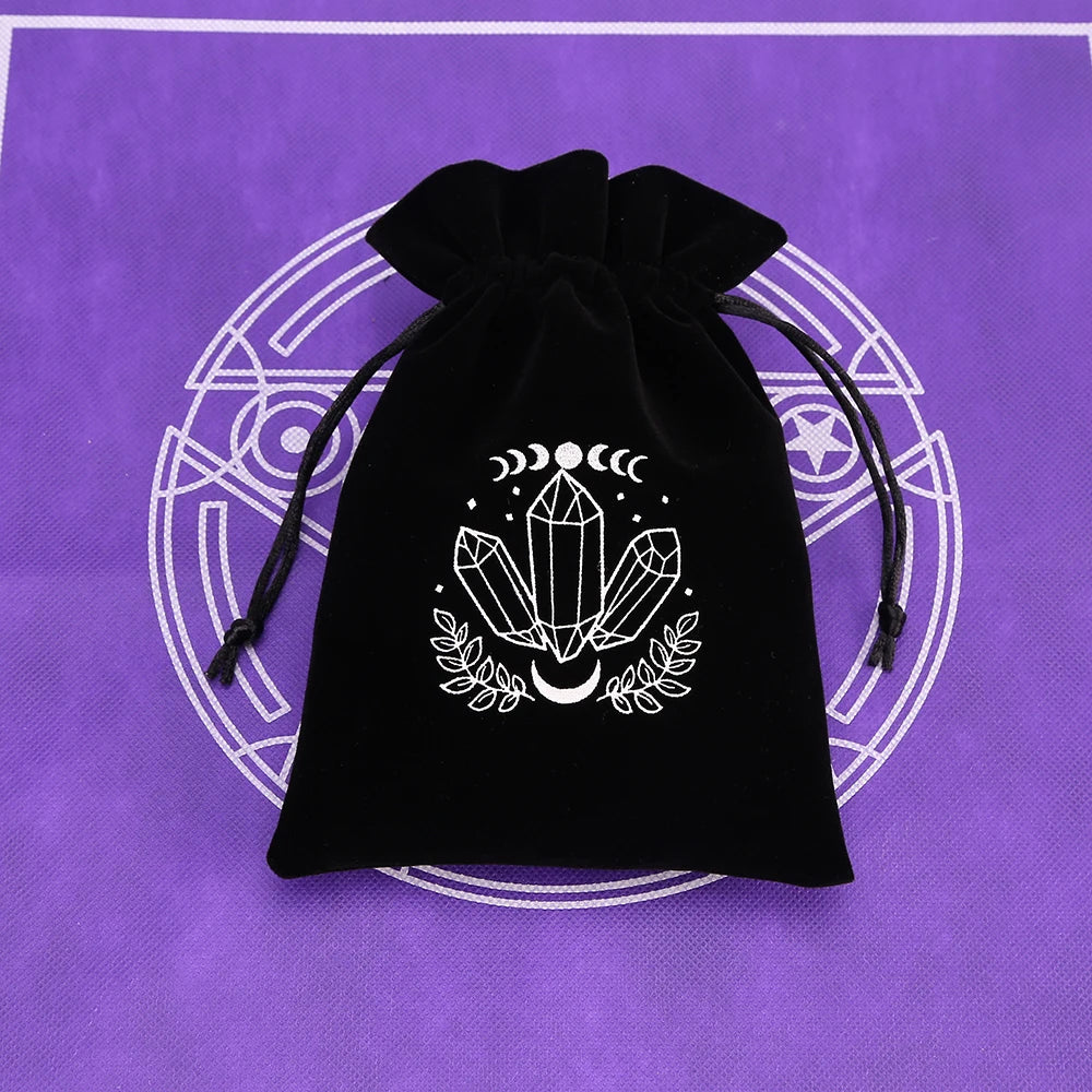 1pcs Black Velvet Tarot Storage Bag Mini Drawstring Package