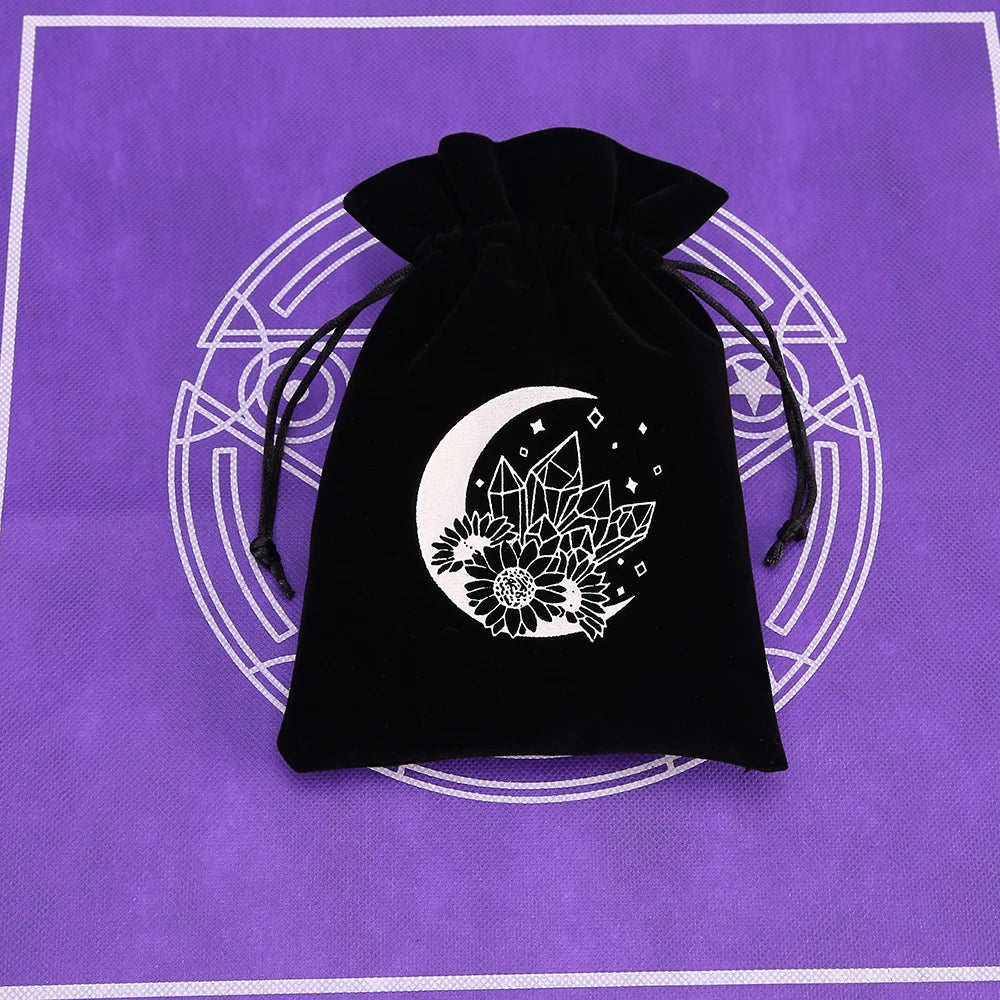 1pcs Black Velvet Tarot Storage Bag Mini Drawstring Package