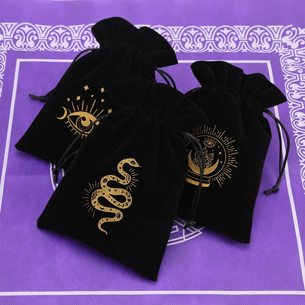 1pcs Black Velvet Tarot Storage Bag Mini Drawstring Package