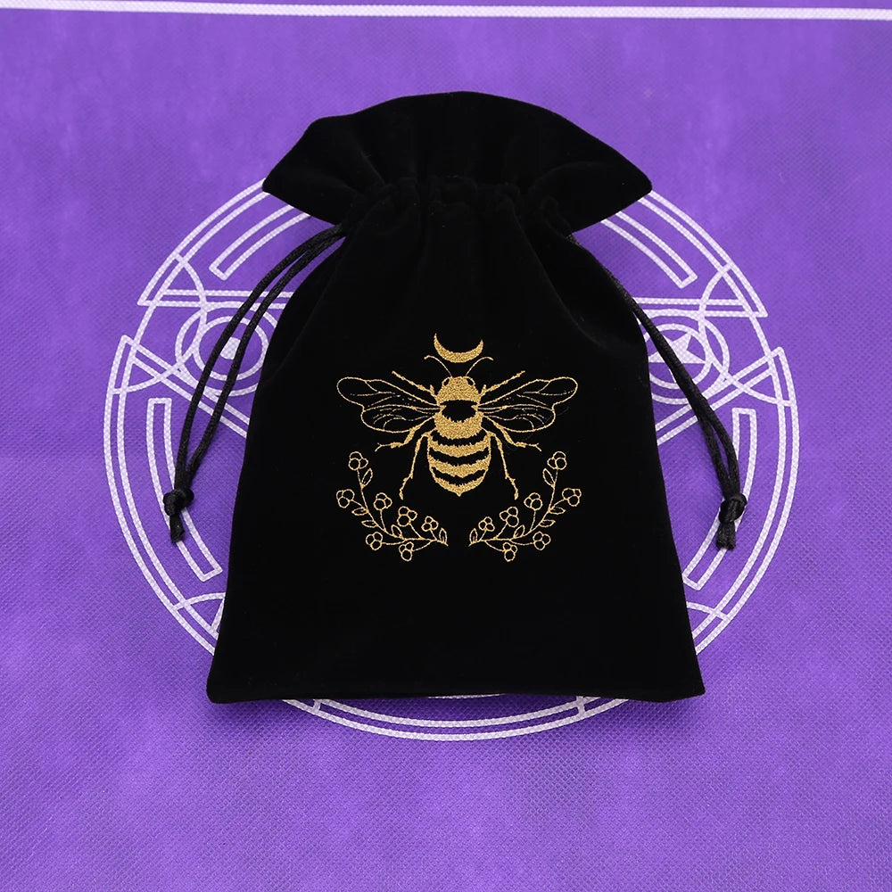 1pcs Black Velvet Tarot Storage Bag Mini Drawstring Package