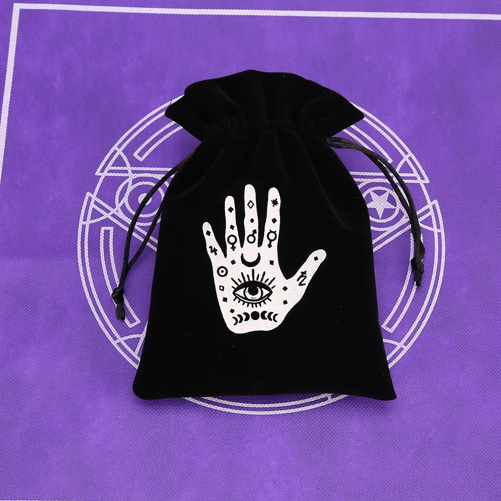 1pcs Black Velvet Tarot Storage Bag Mini Drawstring Package