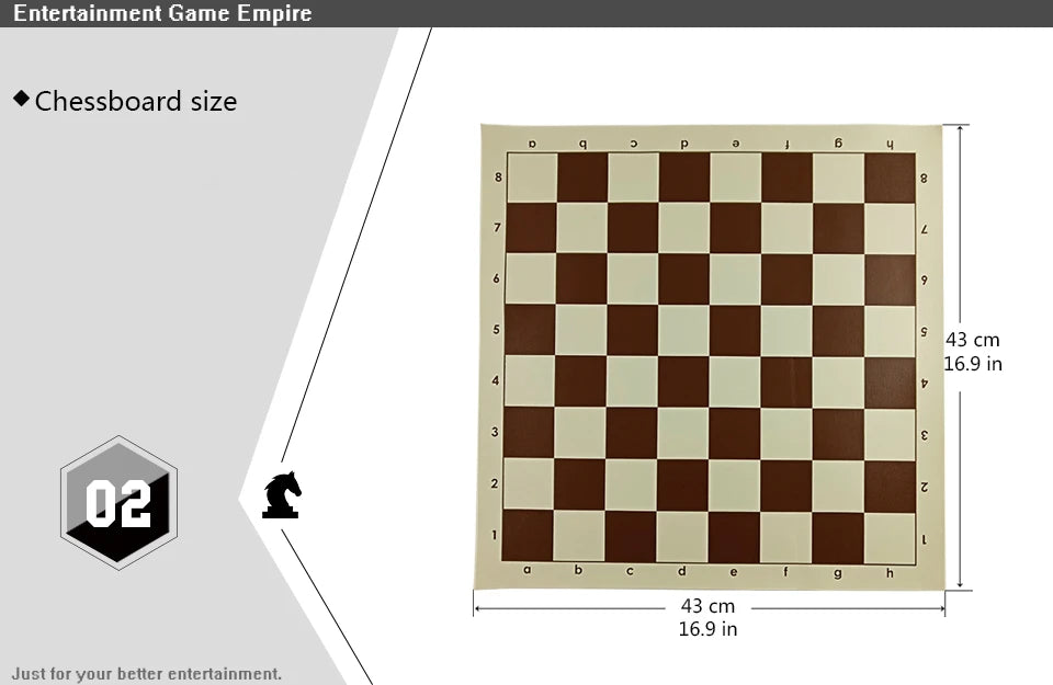 High Quality Portable Rolled PVC Leather Soft Chessboard 43*43cm