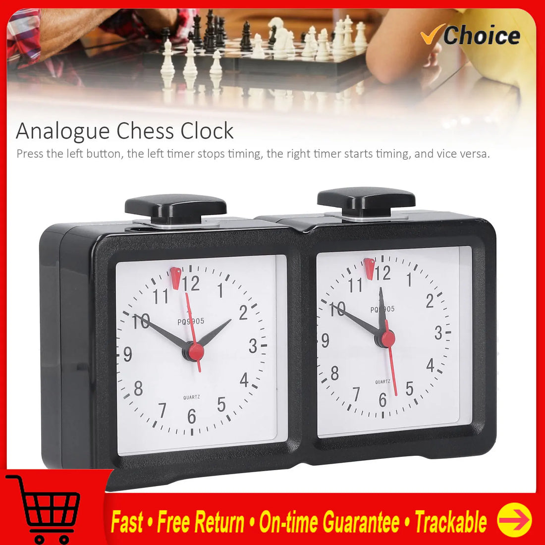 Multifunction Chess Analog Clock Count Up Count Down Timer Mute