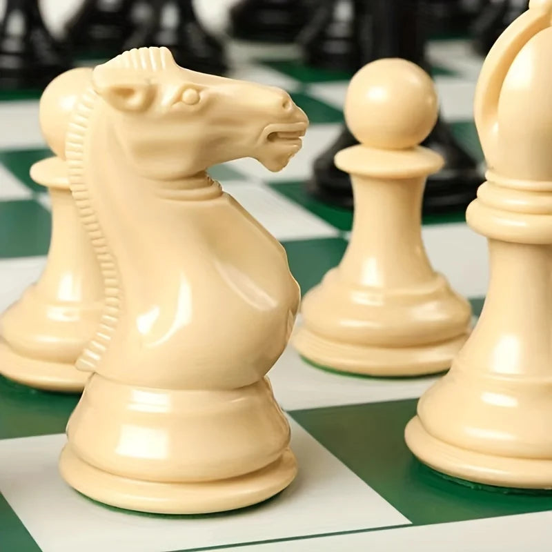 Tournament Size Plastic Chess Pieces Set 9.7cm King