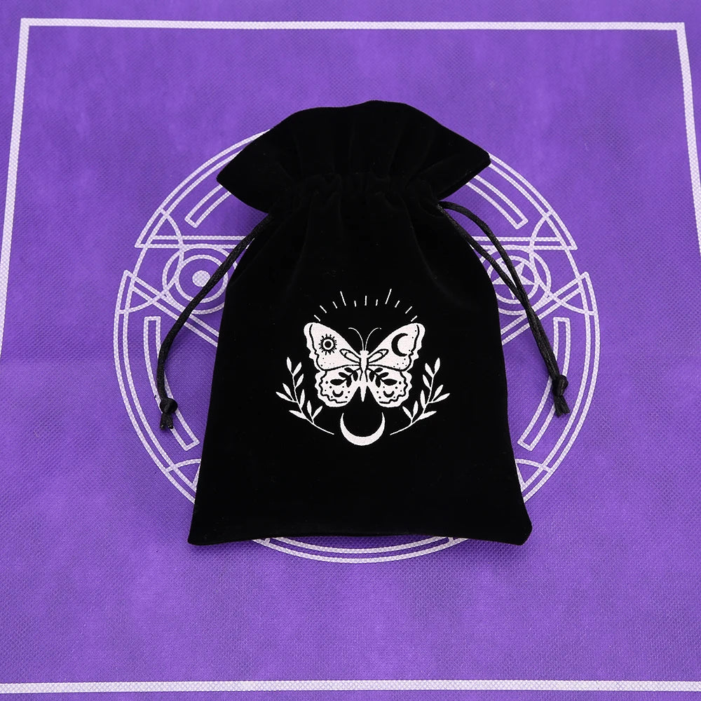 1pcs Black Velvet Tarot Storage Bag Mini Drawstring Package