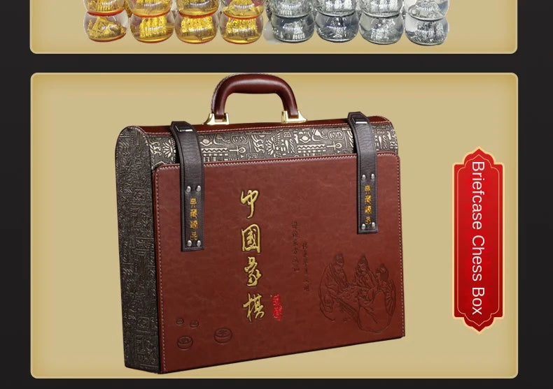 Crystal Chess Large Set High-end with Chessboard Creative Durable Gift