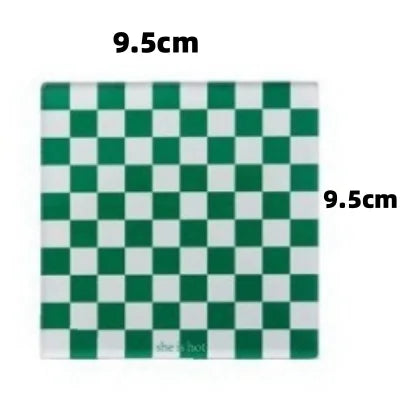 Square Checkerboard Grid Coasters Creative Acrylic Waterproof Anti-scald Mats