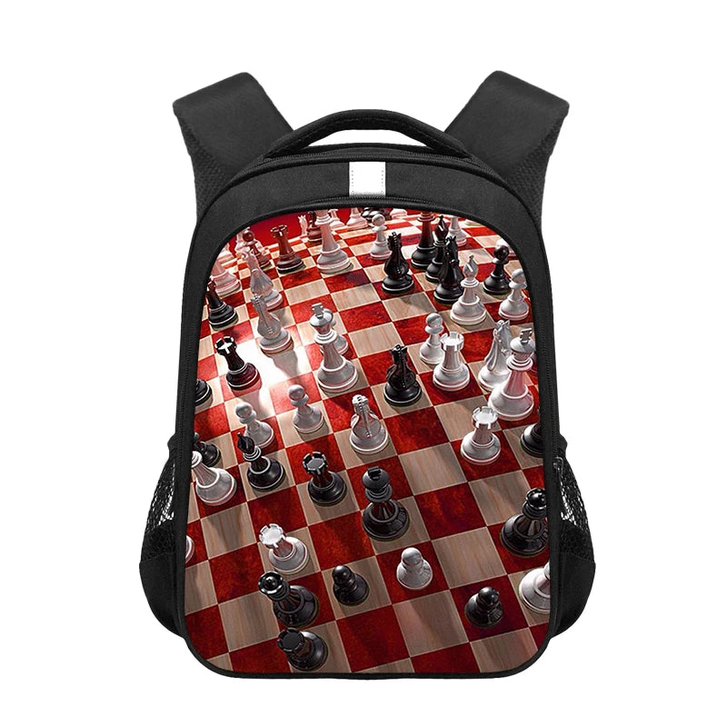 Chess Player Game Print Backpack for Teenager Cute Chess