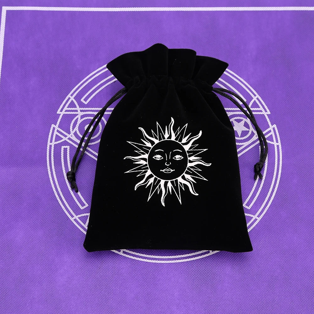 1pcs Black Velvet Tarot Storage Bag Mini Drawstring Package