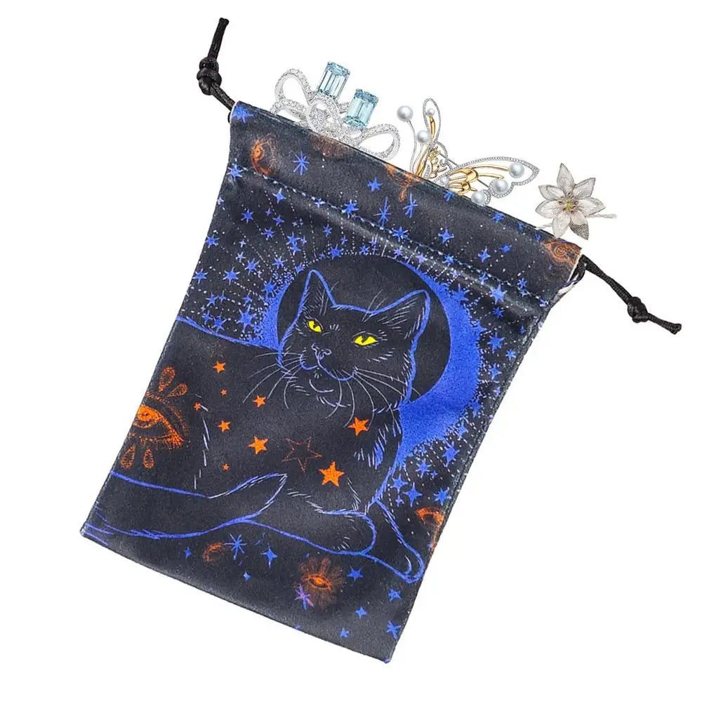 Drawstring Pouch Cat-Themed Tarot Decks Container