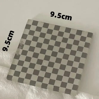 Square Checkerboard Grid Coasters Creative Acrylic Waterproof Anti-scald Mats