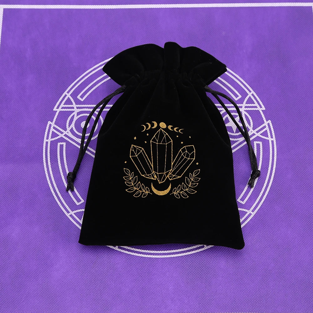 1pcs Black Velvet Tarot Storage Bag Mini Drawstring Package